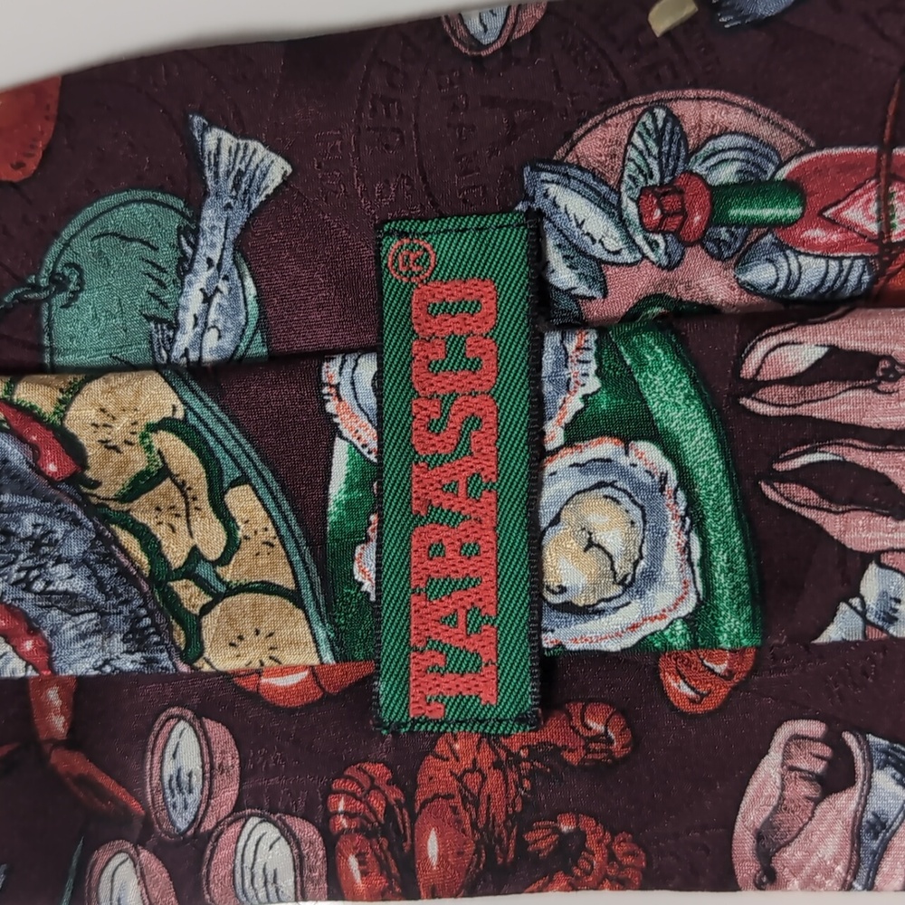 Tabasco Seafood Feast Tie - 100% Silk - Picture 4 of 6
